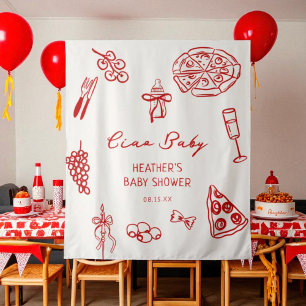 Tapete De Parede E aí Bebê Itália Pizza Bandeira de Chuvinha de Beb