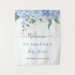 Tapete De Parede É um Chá de fraldas Botânico de Hydrangea Azul