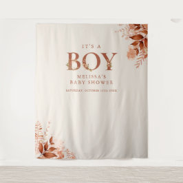 Tapete De Parede É um menino adereço de foto para chá de bebê rústi