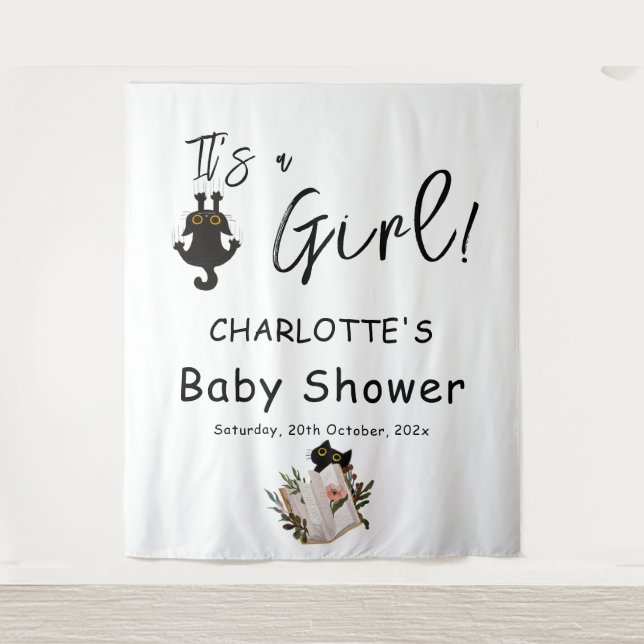 Tapete De Parede É uma garota! Plano de Fundo do Chá de fraldas de  (Frente)