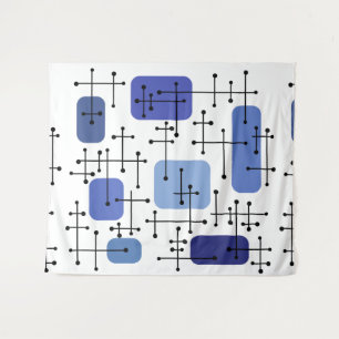 Tapete De Parede Eames Era Art Crosshairs White Blue