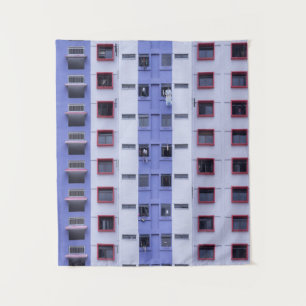 Tapete De Parede Edifício azul e branco
