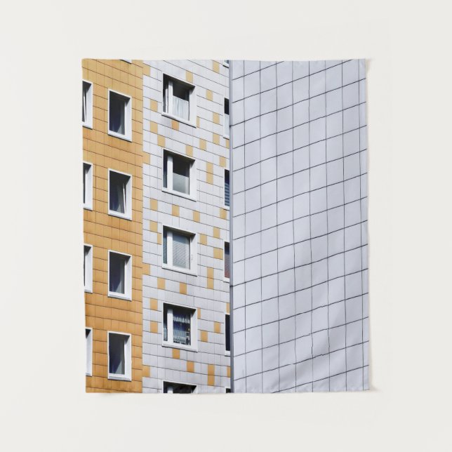 Tapete De Parede Edifício branco e laranja (Frente)