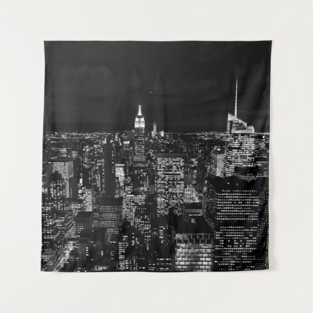 TAPETE DE PAREDE EDIFÍCIO DA CIDADE DURANTE A NOITE FOTO (Frente)
