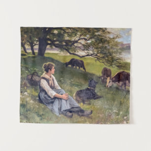 Tapete De Parede Edouard Debat-Ponsan The Cowherd