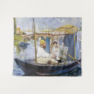 Tapete De Parede Edouard Manet - Monet no seu barco-estúdio