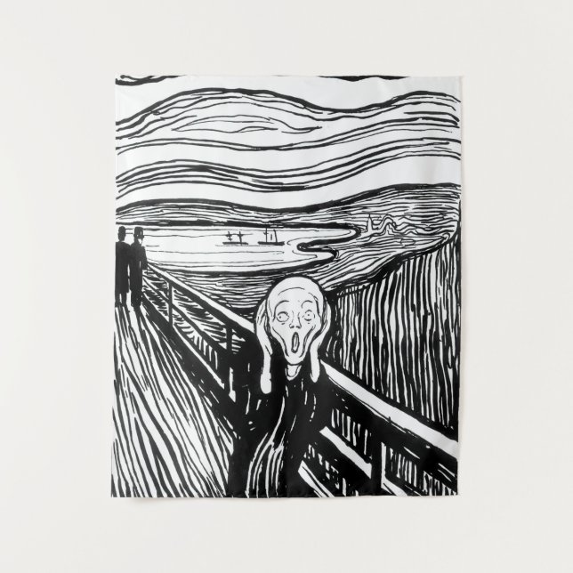 Tapete De Parede Edvard Munch - A litografia do Gritar (Frente)