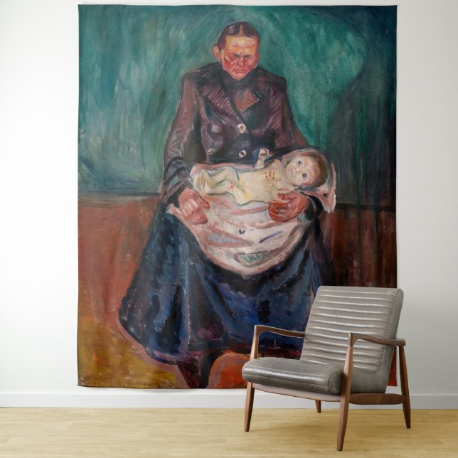 Tapete De Parede Edvard Munch - Mulher com Criança Doente, Herança (In Situ)