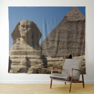 Tapete De Parede Egito Cairo Esfinge Estátua Pirâmides Cena Fundo