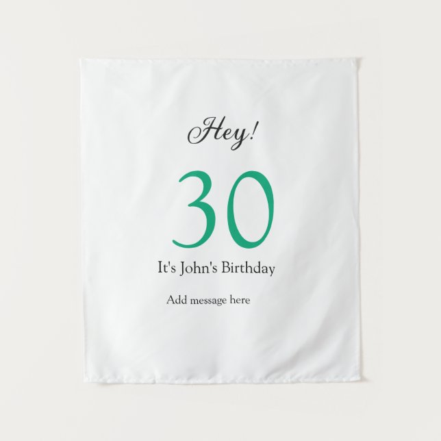 Tapete De Parede Ei é o 30º aniversário letra negrita verde preta n (Frente)