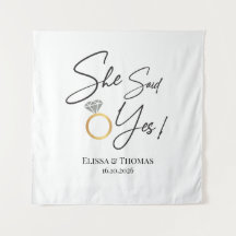 Ela disse Sim! Noivado banner de fundo de casament