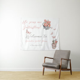 Tapete De Parede Ele Me Dá Borboletas Chá Chá Floral