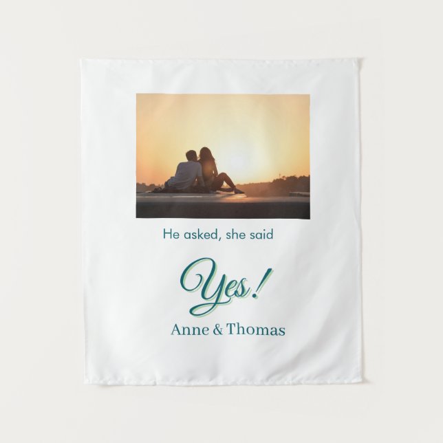 Tapete De Parede Ele perguntou ela disse sim foto comprometido azul (Frente)