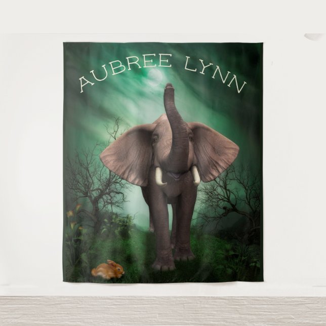 Tapete De Parede Elefante e Bunny (Frente)