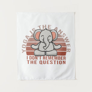 Tapete De Parede Elefante engraçado e fofo fazendo ioga. design eng