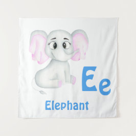 Tapete De Parede Elefante personaliza ABC: Letra E - Adicione seu N