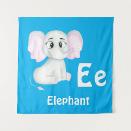 Tapete De Parede Elefante personaliza ABC: Letra E - Adicione seu N