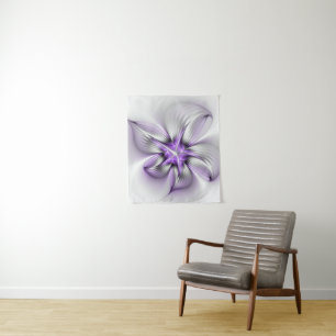 Tapete De Parede Elegância Floral Moderna Abstrato Violet Art