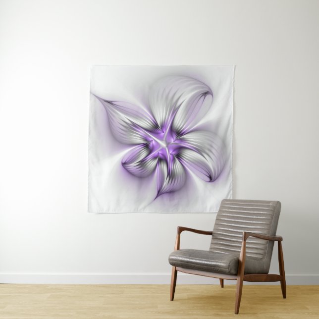Tapete De Parede Elegância Floral Moderna Abstrato Violet Art (In Situ)