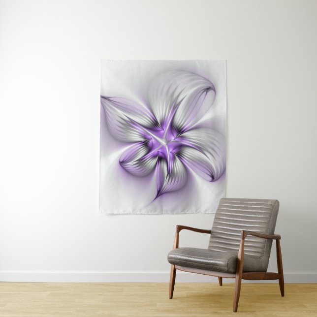 Tapete De Parede Elegância Floral Moderna Abstrato Violet Art (In Situ)