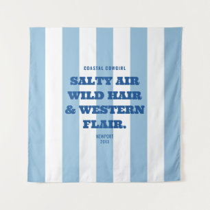 Tapete De Parede Elegância Western Cowgirl Costeira Faixa Azul de C