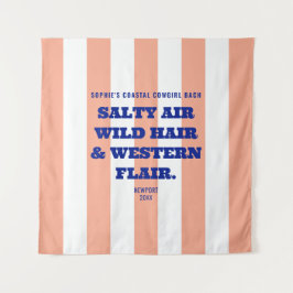 Tapete De Parede Elegância Western Cowgirl Costeira Listra Rosa Cab