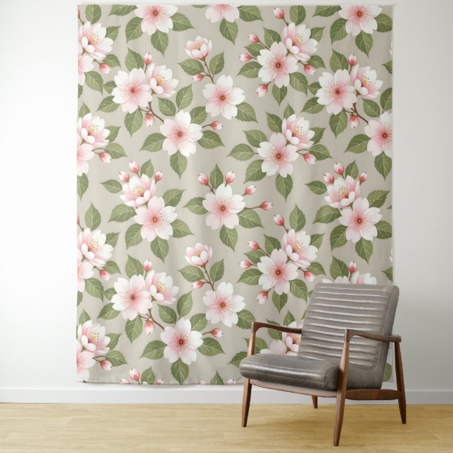 Tapete De Parede Elegant cherry blossoms seamless pattern (In Situ)
