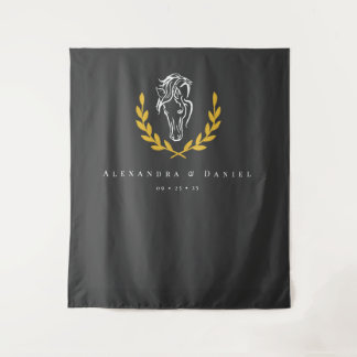 Tapete De Parede Elegant Equestrian Wedding Backdrop Tapestry