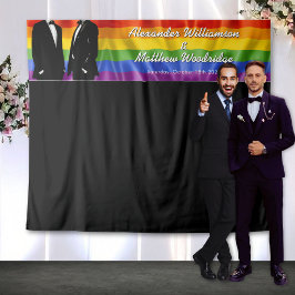 Tapete De Parede Elegant Modern Gay Men Rainbow Wedding Backdrop
