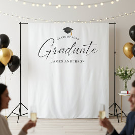 Tapete De Parede Elegant Script Graduation Party Photo Backdrop