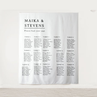 Tapete De Parede Elegant Script Wedding Table Seating Chart Foam