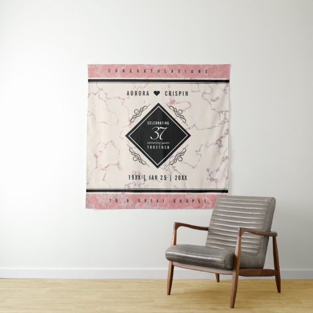 Tapete De Parede Elegante 37º Bodas de Alabastro de Aniversário (In Situ)