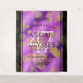 Tapete De Parede Elegante 47º Aniversário de Bodas de ametista