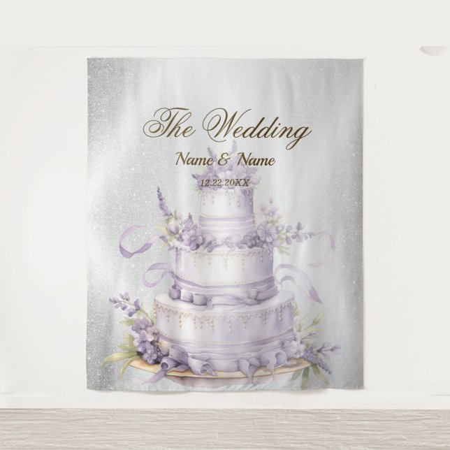 Tapete De Parede Elegante brilhante de festa de casamento Silver (Frente)