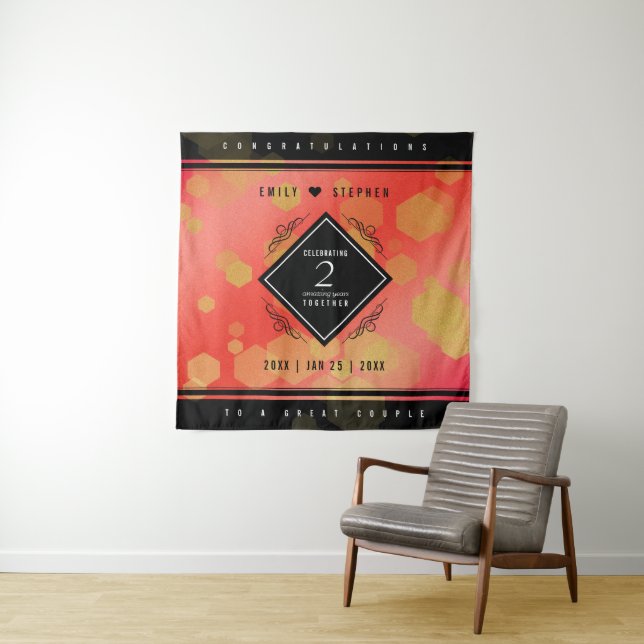 Tapete De Parede Elegante Celebração do 2º Aniversário de Casamento (In Situ)