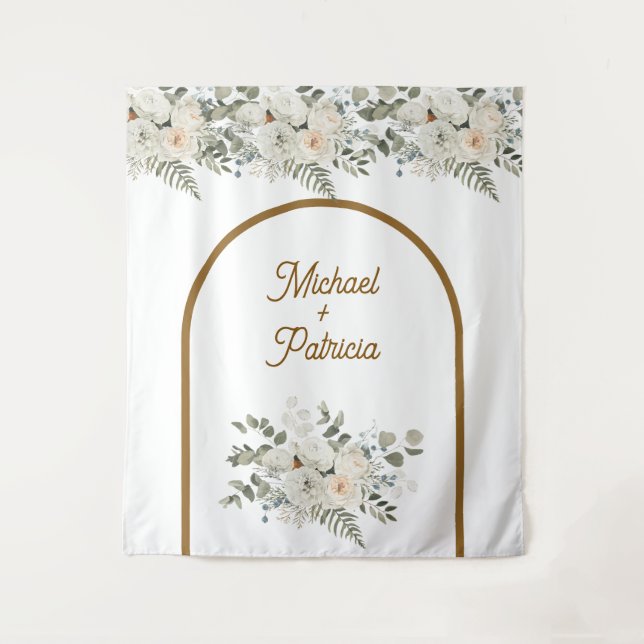 Tapete De Parede Elegante Cerimônia de Casamento Personalizada  (Frente)