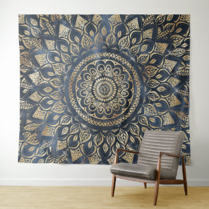 Tapete De Parede Elegante Dourado Mandala Floral