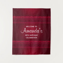 Tapete De Parede Elegante e sofisticado fundo vermelho de aniversár