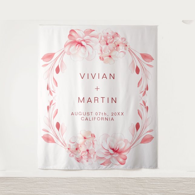 Tapete De Parede Elegante Flor de Cerejeira Impecável Casamento  (Frente)