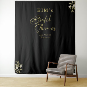 Tapete De Parede Elegante fundo fotográfico dourado e preto para ch