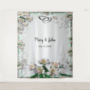 Tapete De Parede Elegante Fundo para Fotos de Casamento Floral Bran