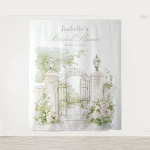 Tapete De Parede Elegante Jardim de Noiva Pastel Château Francês