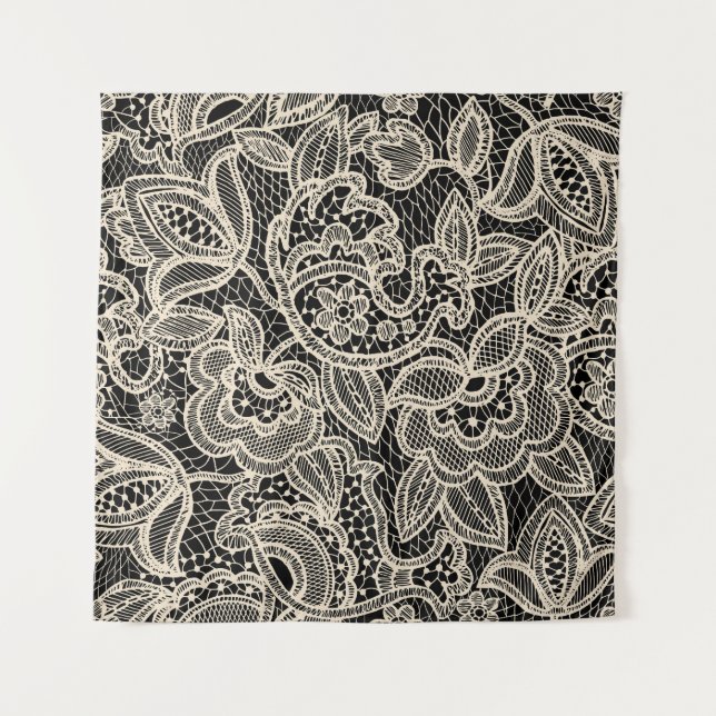 Tapete De Parede Elegante Lace Seamless Pattern Design (Frente)
