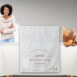 Tapete De Parede Elegante Logotipo de Batedeira de Padaria em Linho