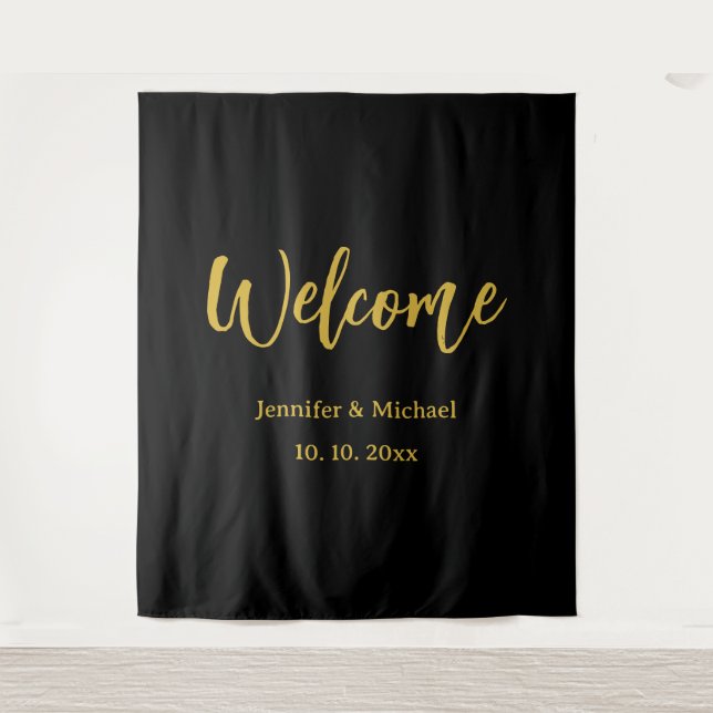 Tapete De Parede Elegante Moderno Dourado e Negro Metálico (Frente)