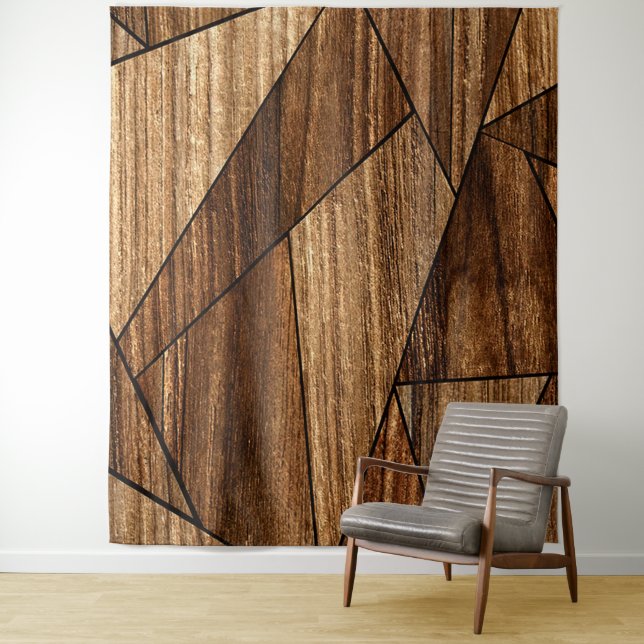 Tapete De Parede Elegante Padrão de madeira moderna (In Situ)