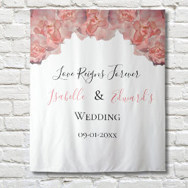 Tapete De Parede Elegante Rosa Coral Floral Moldura Casamento