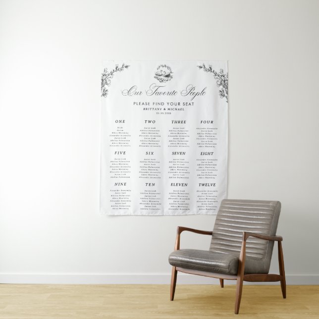 Tapete De Parede Elegante Sinal de Assento de Casamento com 12 Mesa (In Situ)