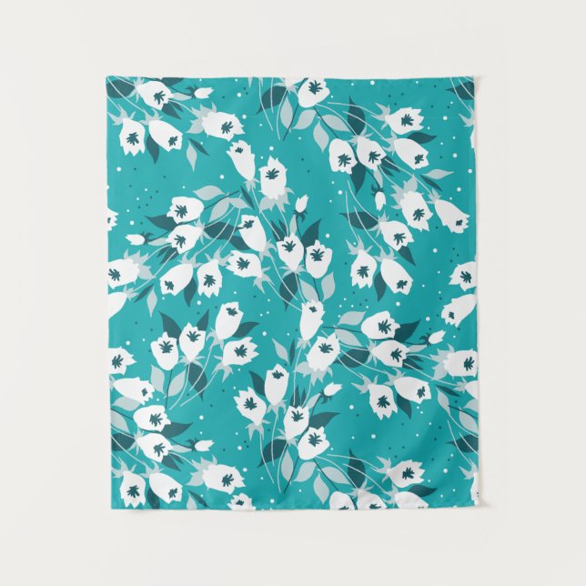 Tapete De Parede Elegante Tulip Flower Pattern Botanical Art Design (Frente)