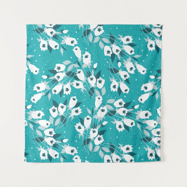 Tapete De Parede Elegante Tulip Flower Pattern Botanical Art Design (Frente)